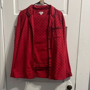 XL42 Red and Black Polka Dot Pajama Set